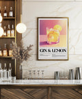 Gin cocktail wall art for home bar