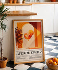 Modern Aperol Spritz cocktail recipe wall art