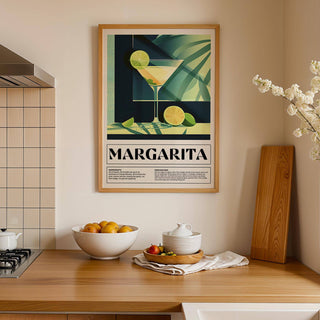 Tequila cocktail recipe poster for dining room decor