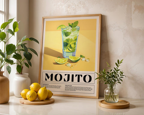 Mojito recipe wall art for trendy homes