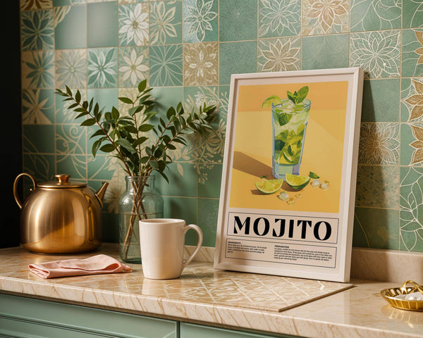 Bold mojito print for stylish bar decor for home and kitchen walls