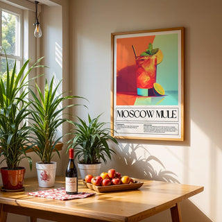 Moscow Mule cocktail poster for home bar