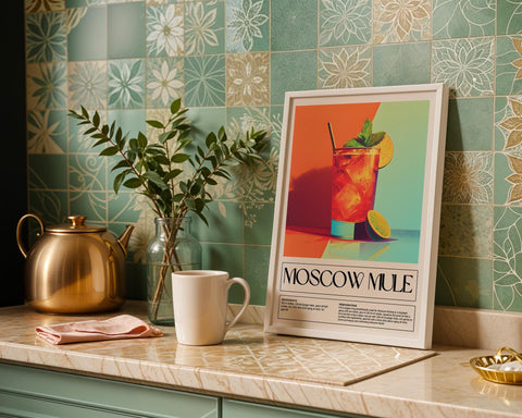 Moscow Mule recipe wall art for modern homes