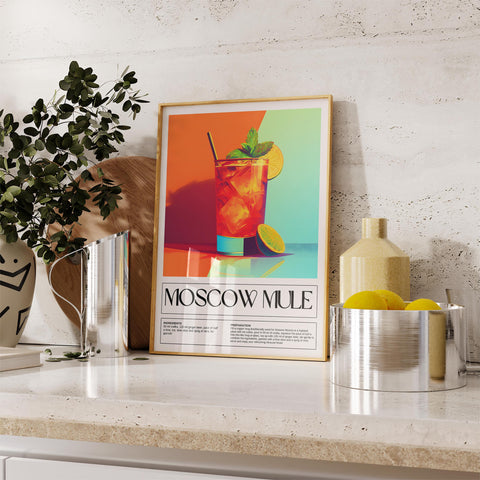 Bright Moscow Mule cocktail drink poster