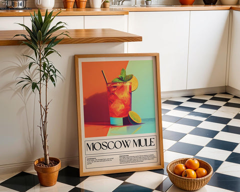 Moscow Mule cocktail recipe wall art