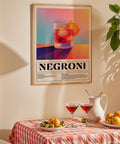 Italian Negroni drink recipe print for kitchen walls