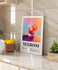 Vibrant Negroni cocktail drink poster