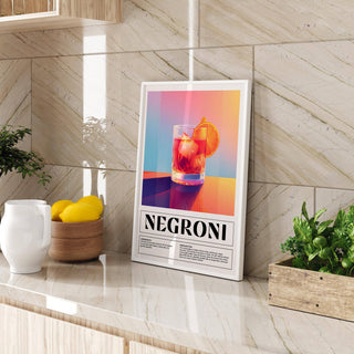 Vibrant Negroni cocktail drink poster