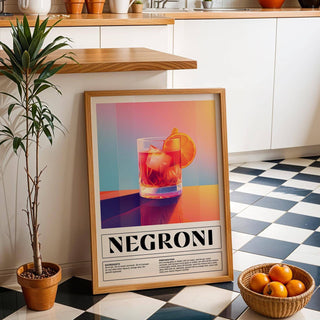 Classic Italian Negroni print for vintage kitchen or bar decor