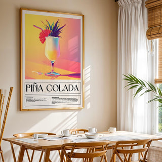 Piña Colada print with bright colours perfect for drink wall art collection