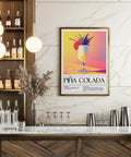 Piña Colada cocktail poster for home bar