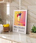 Bright Piña Colada cocktail drink poster