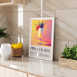 Refreshing summer cocktail art print for tropical drink wall art settings