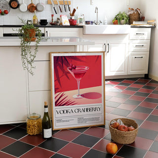 Premium-quality matte paper used for vodka cranberry home bar print