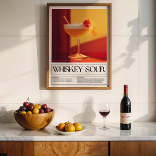 Functional and decorative wall art for bar area with cocktail focus