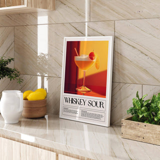 Bright, recipe-based wall art for bar area in modern design