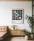 Geometric Bauhaus dots art print for living room