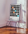 Retro Bauhaus print featuring orange and teal accents