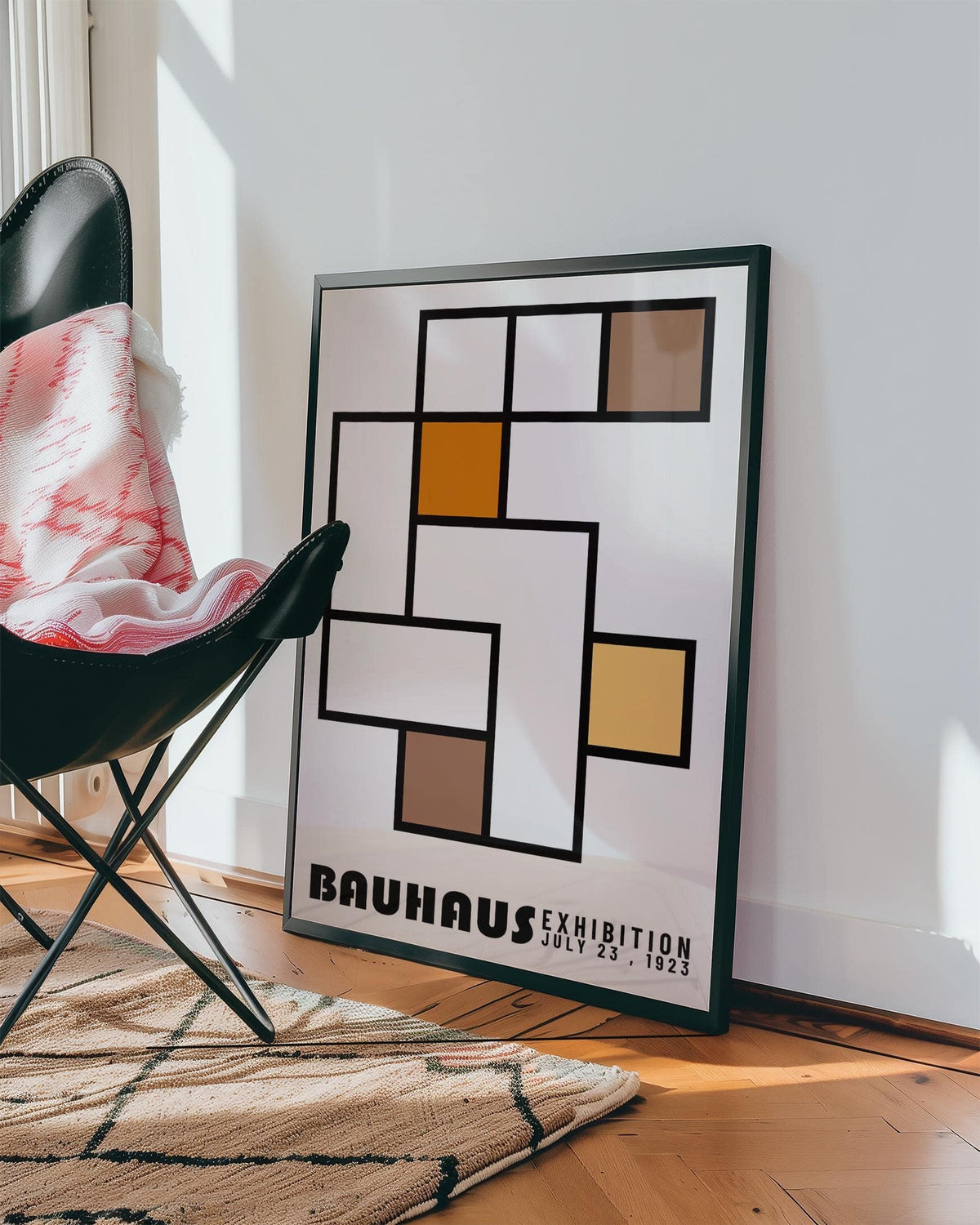 Aesthetic geometric abstract art with warm colors for Scandinavian homes