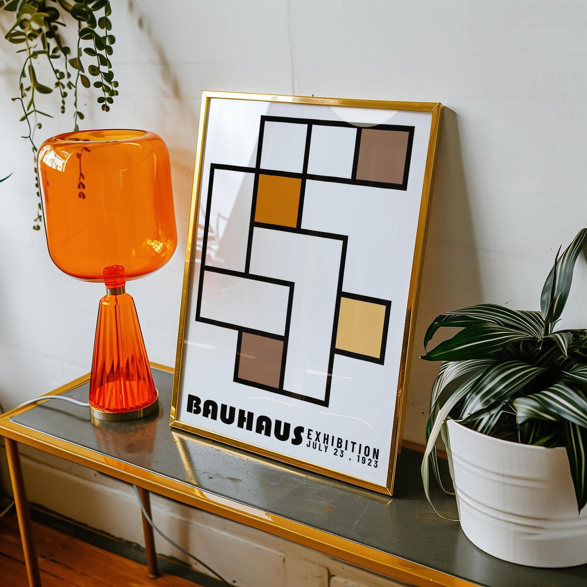 Statement geometric abstract art for creative workspace or studio