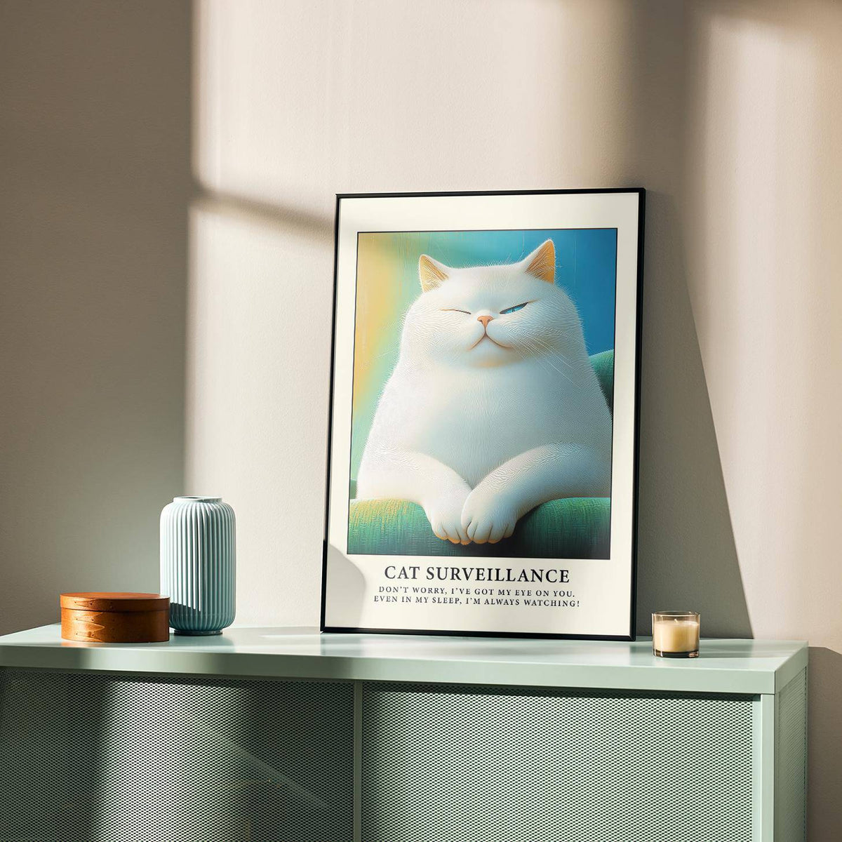 Abstract cat lover gift featuring a playful feline theme