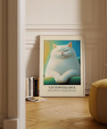 Retro fat cat poster, perfect for quirky home decor.