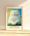 Humorous fat cat wall art gift for cat lovers.