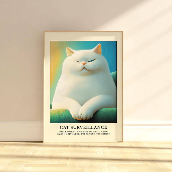 Large cat lover gift print for statement wall art