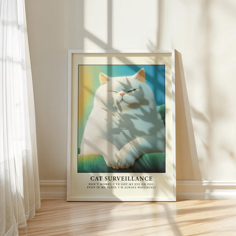 Quirky retro-style fat cat wall art for trendy spaces.