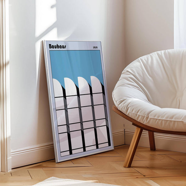 Abstract Bauhaus architecture art poster inspired by Bauhaus design