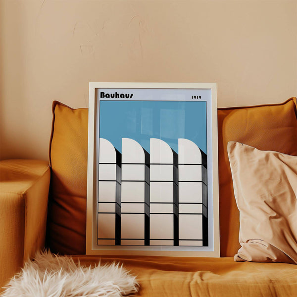 High-quality Bauhaus architecture art poster on matte paper