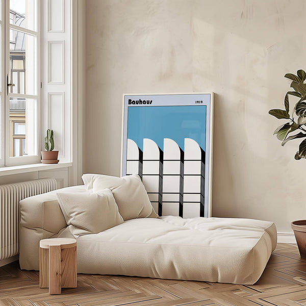 Large Bauhaus architecture art poster for statement walls