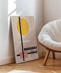 Bauhaus exhibition poster with yellow circle.