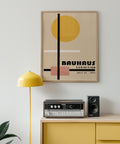 Retro Bauhaus inspired art for modern decor.