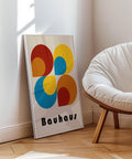 Geometric abstract wall art in Bauhaus style.