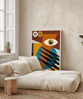 Colourful Bauhaus poster with eye design for modern home.