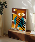 Modern Bauhaus-inspired art poster for living room decor.