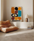 Modern Bauhaus eye abstract geometric art print.