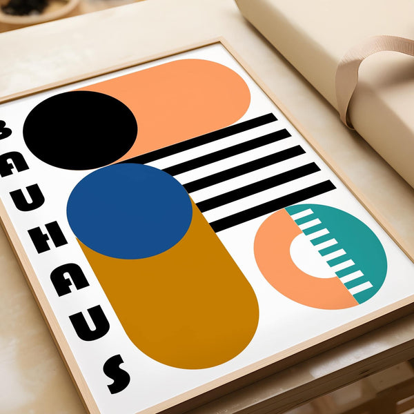 Abstract Bauhaus geometric shapes art for creative interiors