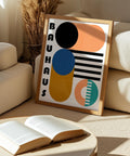 Bold Bauhaus geometric shapes wall poster