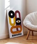 Colourful Bauhaus wall art with geometric shapes