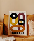 Modern Bauhaus design wall art with abstract shapes