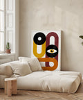 Retro geometric Bauhaus wall poster for living room decor