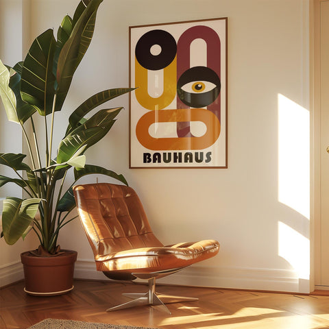 Bauhaus geometric art print with vibrant colours