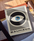 Large Bauhaus-inspired eye art for minimalist home decor.