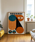 Modern geometric Bauhaus wall art with minimalist design