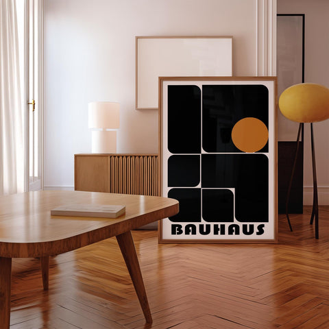 Geometric Bauhaus art for living room or office spaces