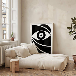 Black eye poster featuring Bauhaus-inspired artwork