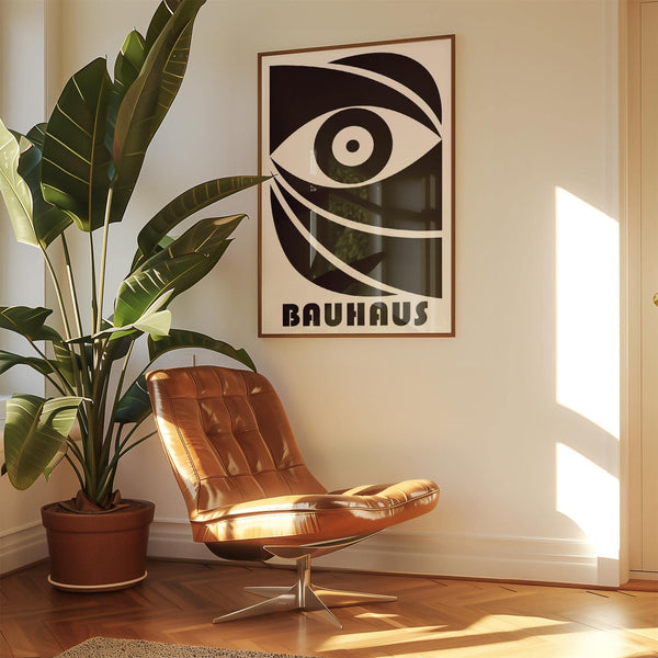 Black eye poster with bold black and white composition