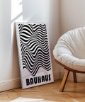 Bold black and white Bauhaus geometric design poster